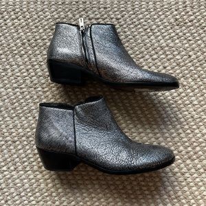 Sam Edelman Petty Silver Bootie Heels